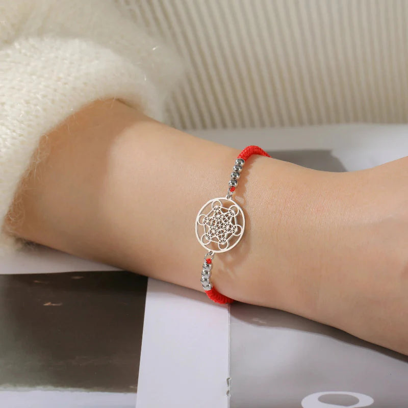 Red Metatron’s Cube Colored Bracelet