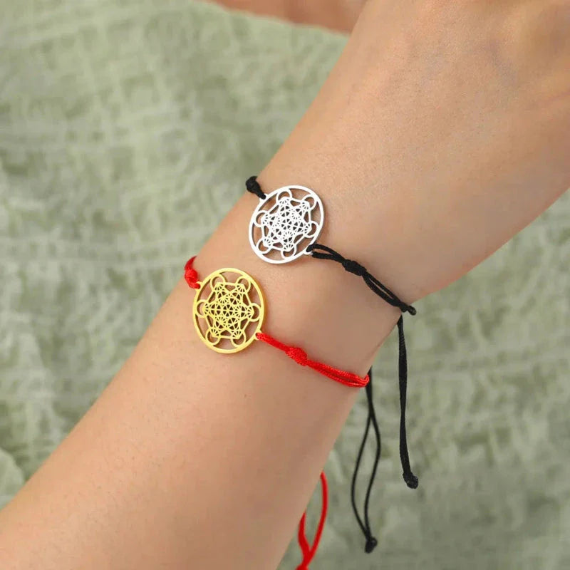 Black Metatron’s Cube Colored Bracelet