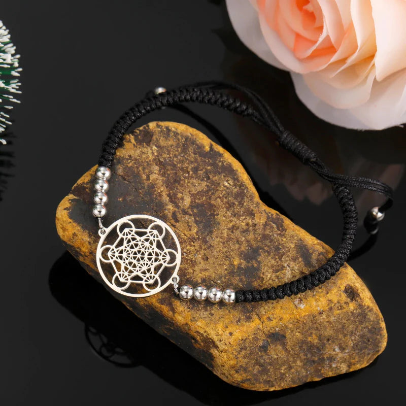 Black Metatron’s Cube Colored Bracelet