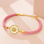 Compass Bracelet in Leather Compass Rose pink gold