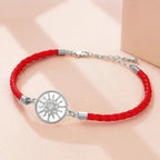 Compass Bracelet in Leather Compass Rose red silver