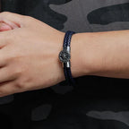 Compass Bracelet for Men Leather Compass Rose of the Winds black