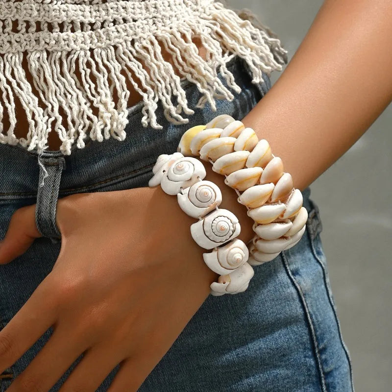 Sea snail shell bracelet