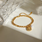 Scallop Shell and Seashell Pearl Bracelet for Women