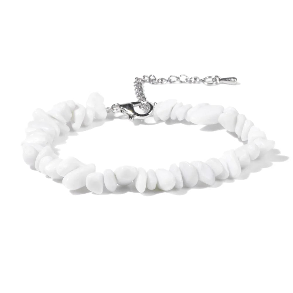 Bracelet coral small white chips
