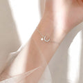 Women's Crescent Moon Bracelet Silver Chain Bracelet