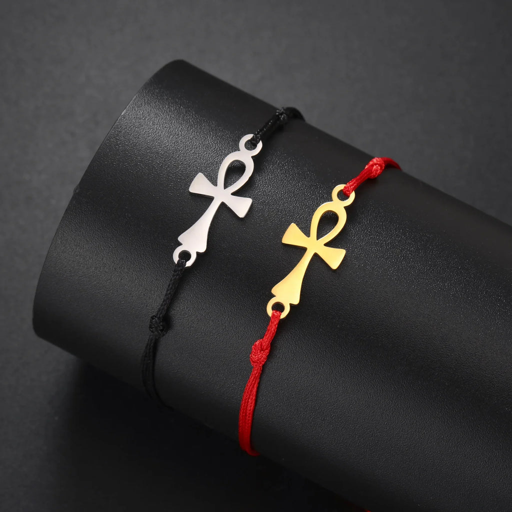 Egypt Ankh Cross Bracelet red