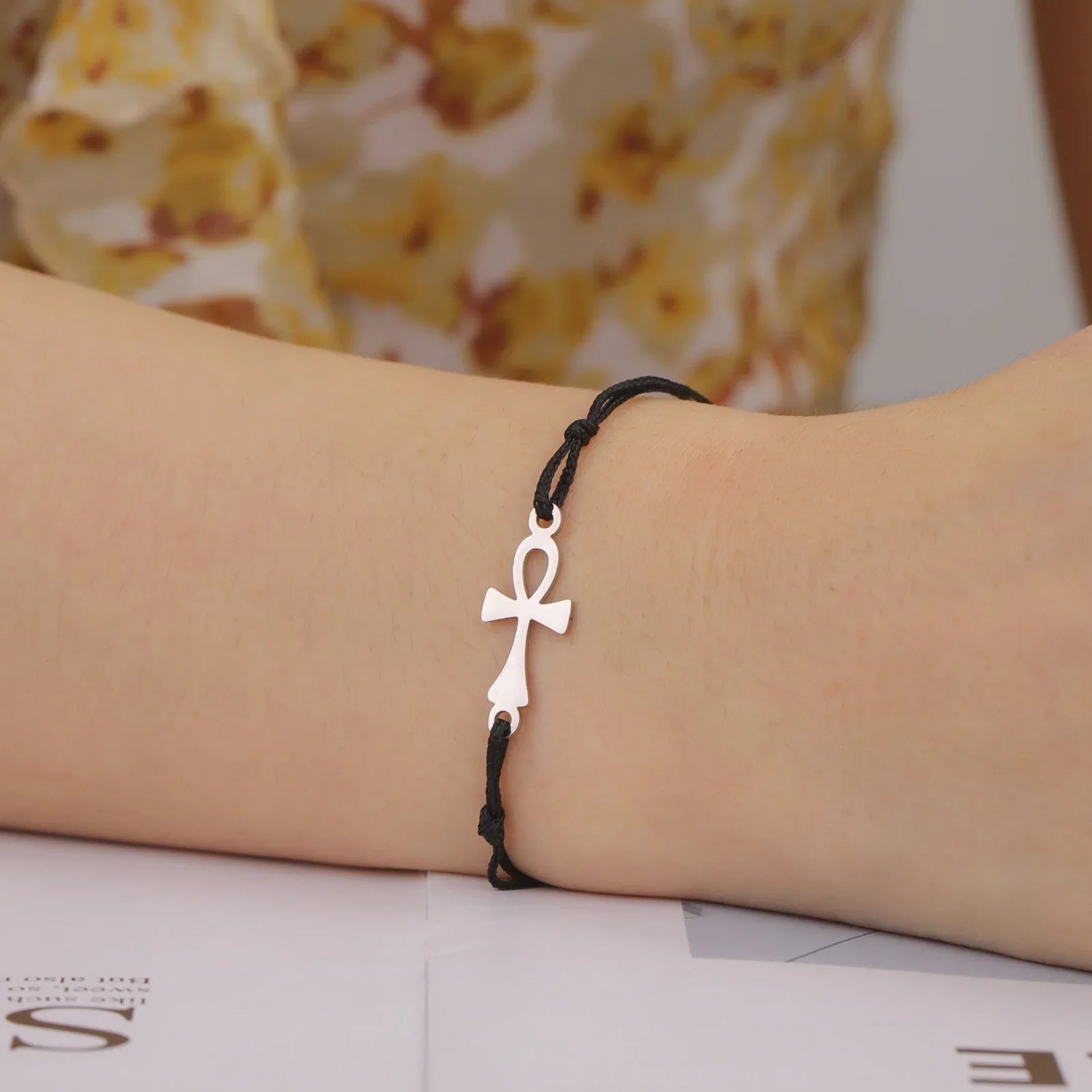 Egypt Ankh Cross Bracelet black