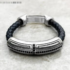 Rustic Leather Cross Bracelet - Exception®