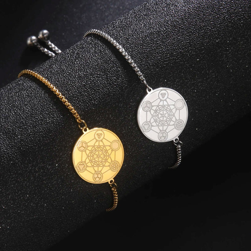 Protection Metatron's Cube Bracelet silver
