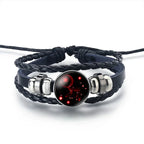 12 Constellation Zodiac Sign Leather Bracelet Cancer