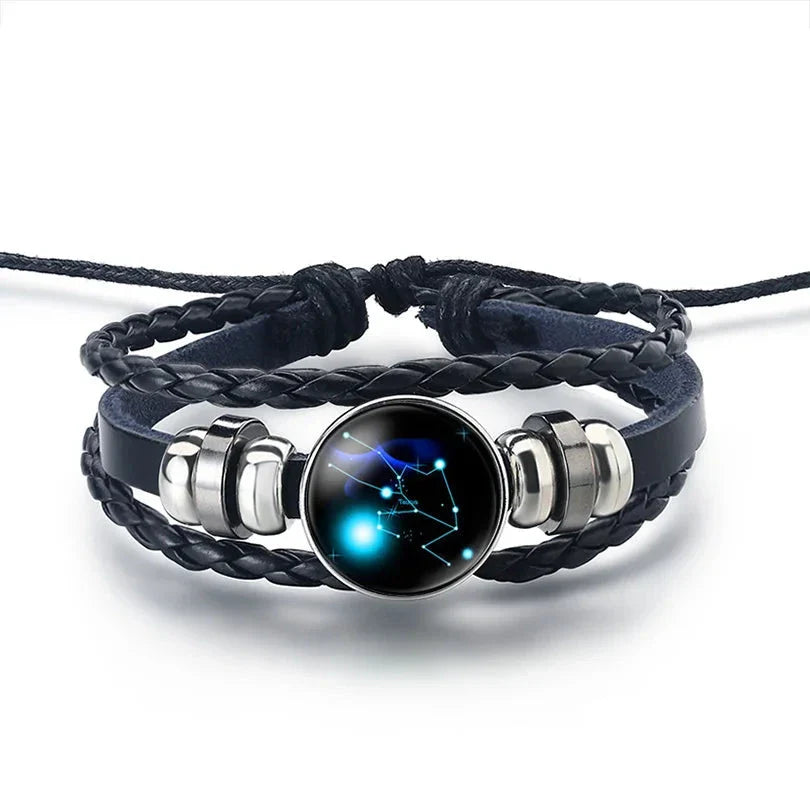 12 Constellation Zodiac Sign Leather Bracelet Taurus