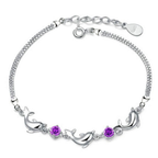 Dolphin Bracelet Silver Purple