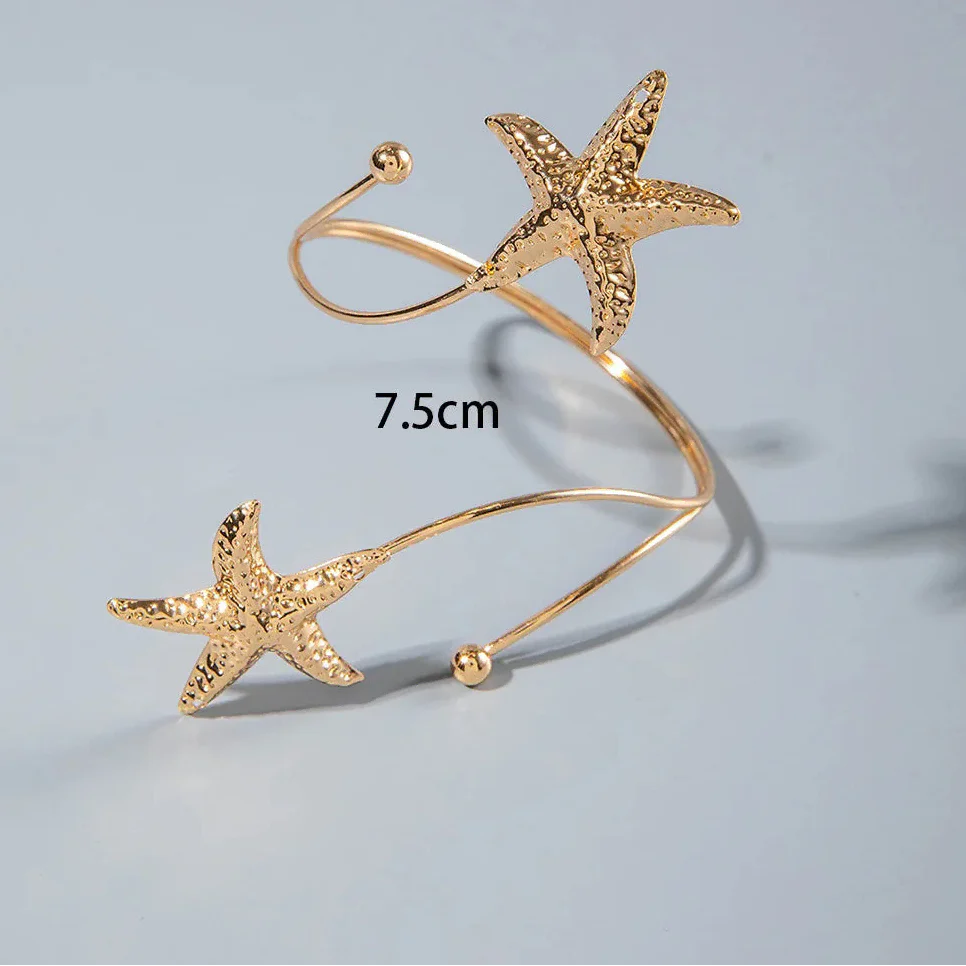Boho arm bracelet for women - starfish bicep chain