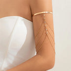 Elegant Women's Arm Bracelet - Upper Arm Ornament and Bicep Chain Jewelry gold