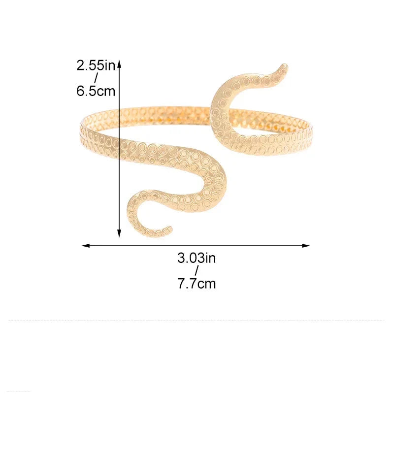 Women's Arm Bracelet Snake Tail - Arm Chain Ornament and Gold Bicep Jewelry