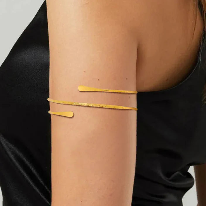Women's upper arm bracelet - thin gold biceps chain