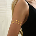 Women's upper arm bracelet - thin gold biceps chain
