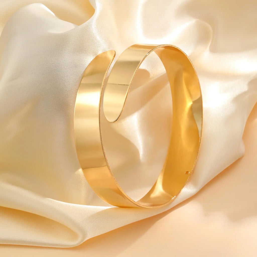 Gold women's arm bracelet - gold bicep chain