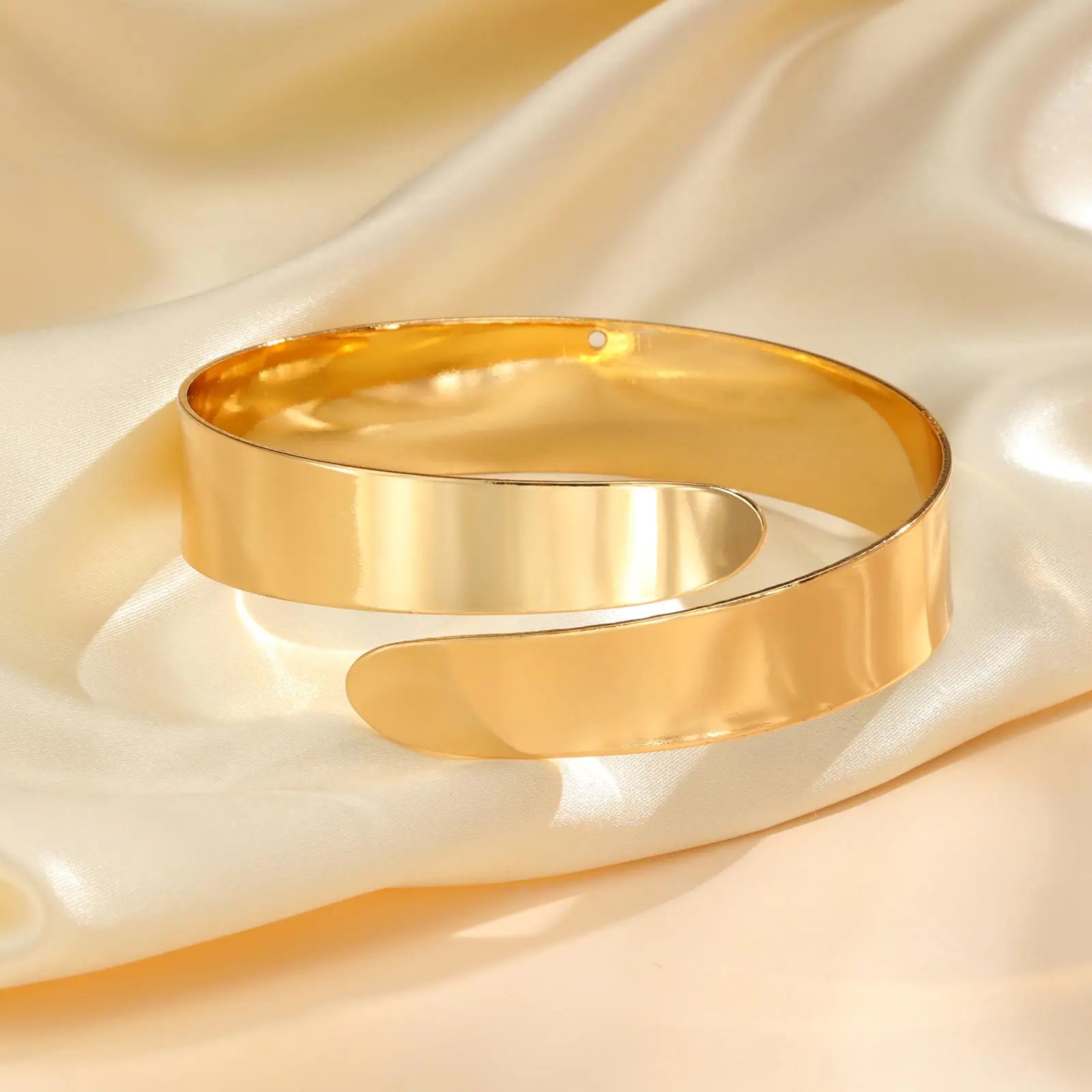 Gold women's arm bracelet - gold bicep chain