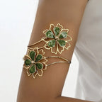 Women's Flower Arm Bracelet - Green Bicep Chain