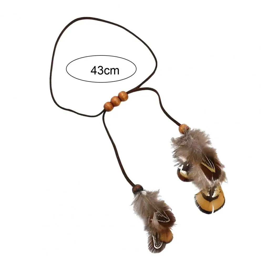 Women's arm bracelet with feather - bicep chain