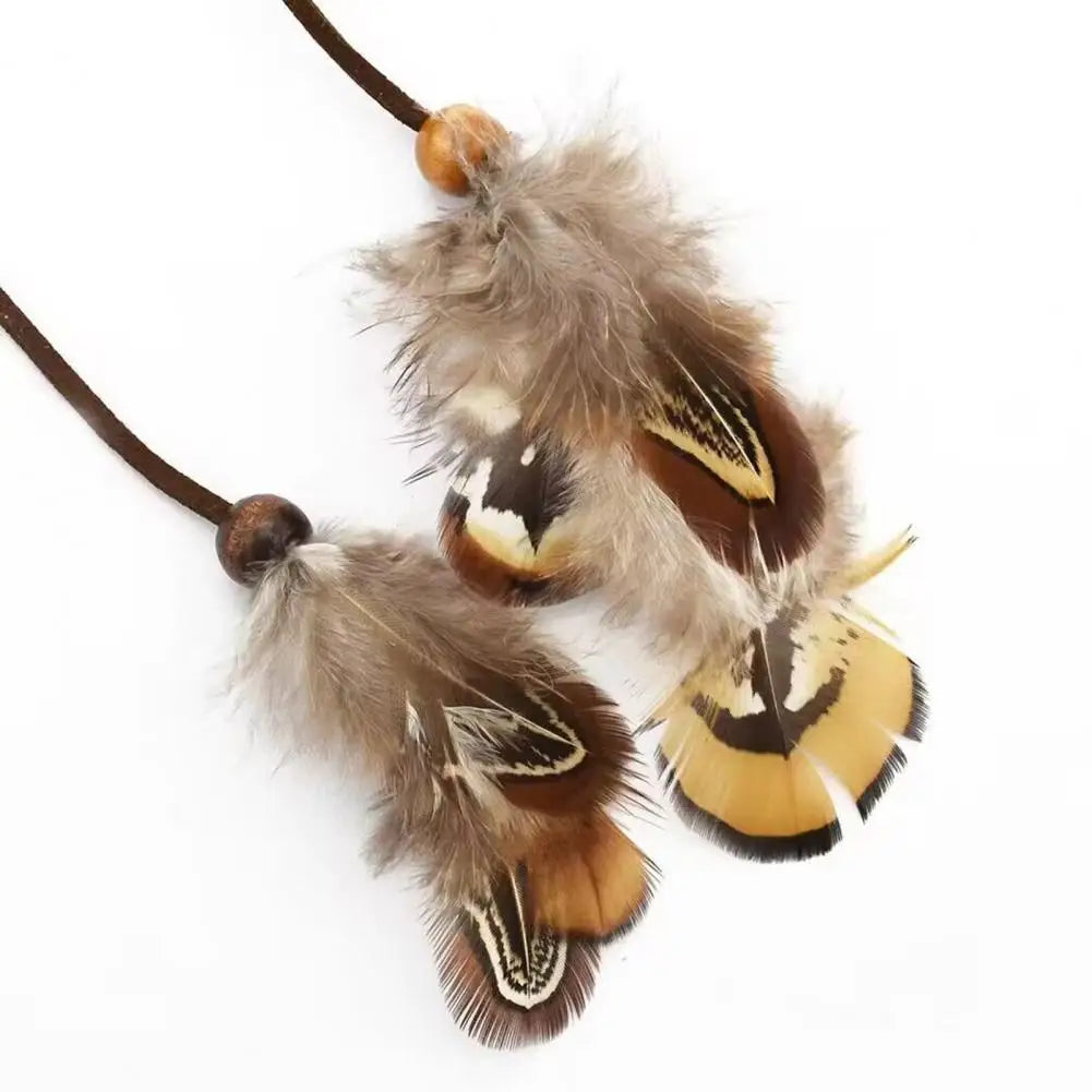 Women's arm bracelet with feather - bicep chain