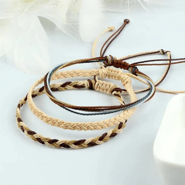 Braided Tibetan Lucky Bracelet 9 Colors beige