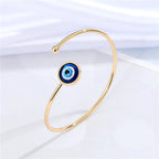 Turkish Blue Evil Eye Charm Bracelet gold