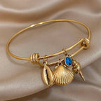 Gold Shell Charm Bracelet