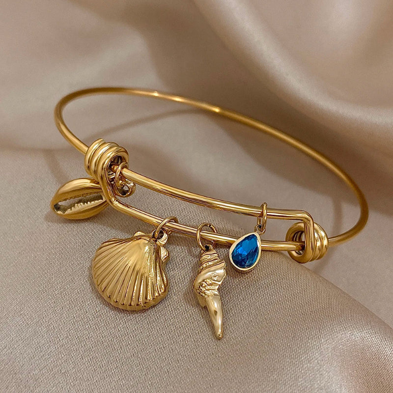 Gold Shell Charm Bracelet