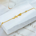 Anklet Bracelet with Hearts and Electrocardiogram