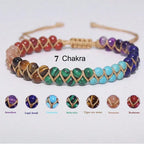 Natural stone 7 chakra ankle bracelet