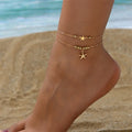 Gold Starfish Anklet for Women