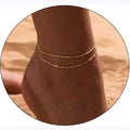 Double Row Fine Anklet Gold