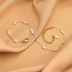 Anklet Bracelet with White Pearls