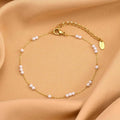 Anklet Bracelet with White Pearls