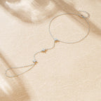 Silver Zircon Flower Hand Chain Bracelet