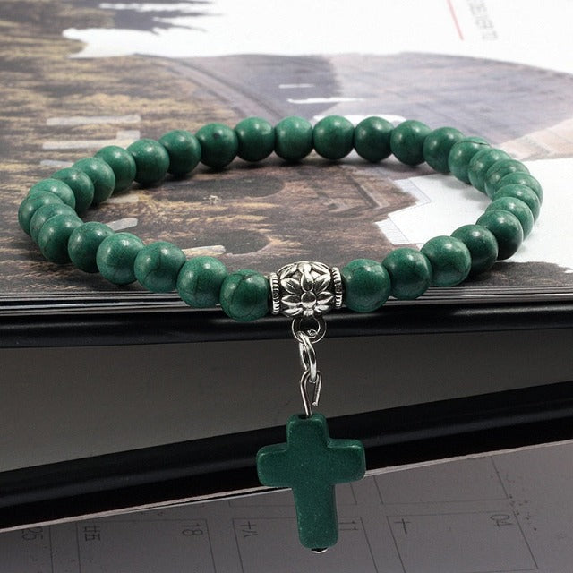 Pearl Bracelet with Cross
