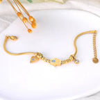 Protection Bracelet with Hamsa Hand and Blue Eye Gold