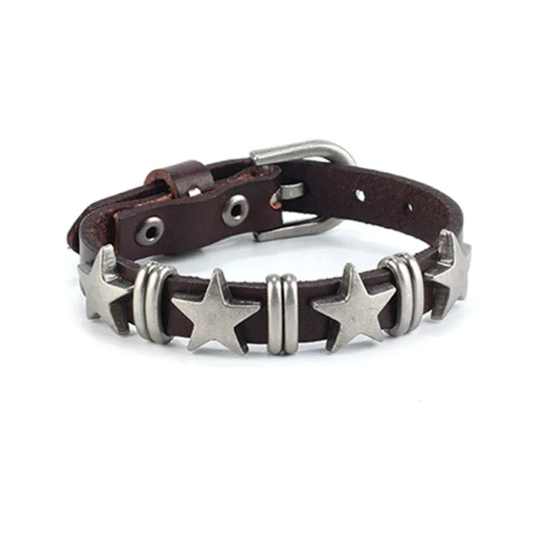 Vintage-Style Bracelet with Brown Stars