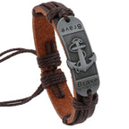 Leather Anchor Bracelet