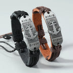 Leather Anchor Bracelet