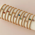 Gold bracelet with birthstone for women January