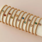 Gold bracelet with birthstone for women January