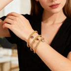 Gold bracelet with birthstone for women