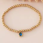 Gold bracelet with birthstone for women