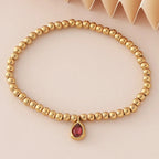 Gold bracelet with birthstone for women