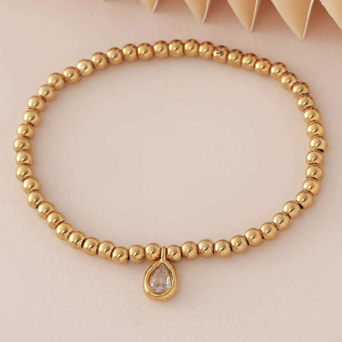 Gold bracelet with birthstone for women
