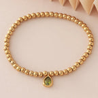 Gold bracelet with birthstone for women